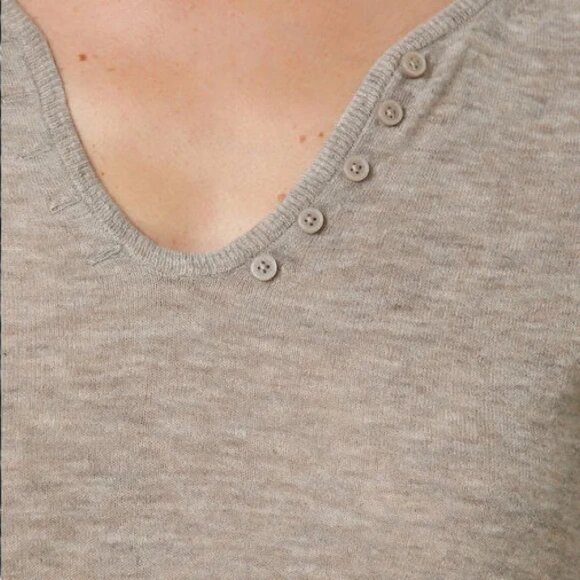 Zadig & Voltaire grey Celsy cashmere henley sweater size XS - Picture 3 of 10